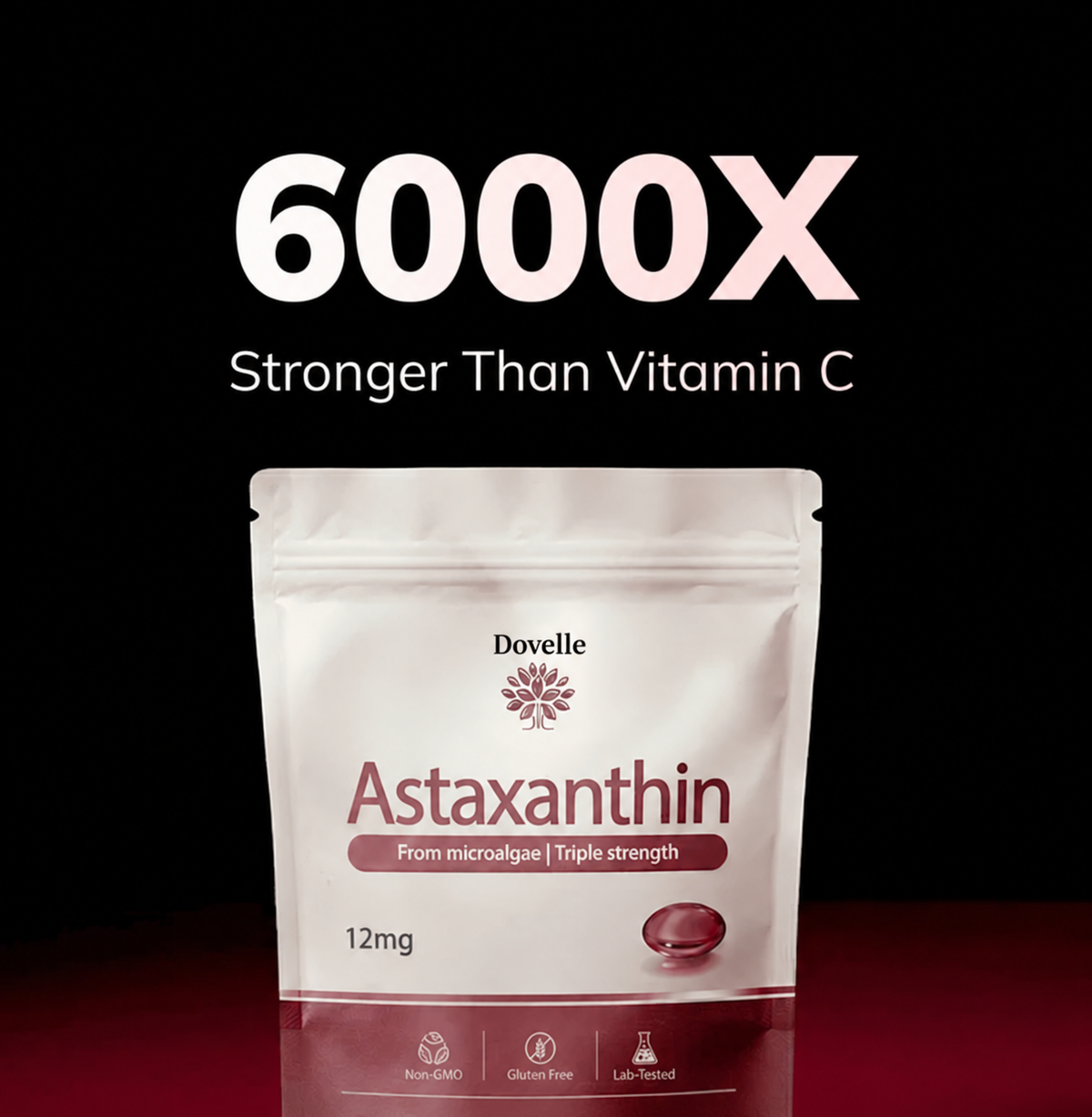 Dovelle Astaxanthin - Nature’s Most Powerful Antioxidant for Whole Body Support & Cellular Protection