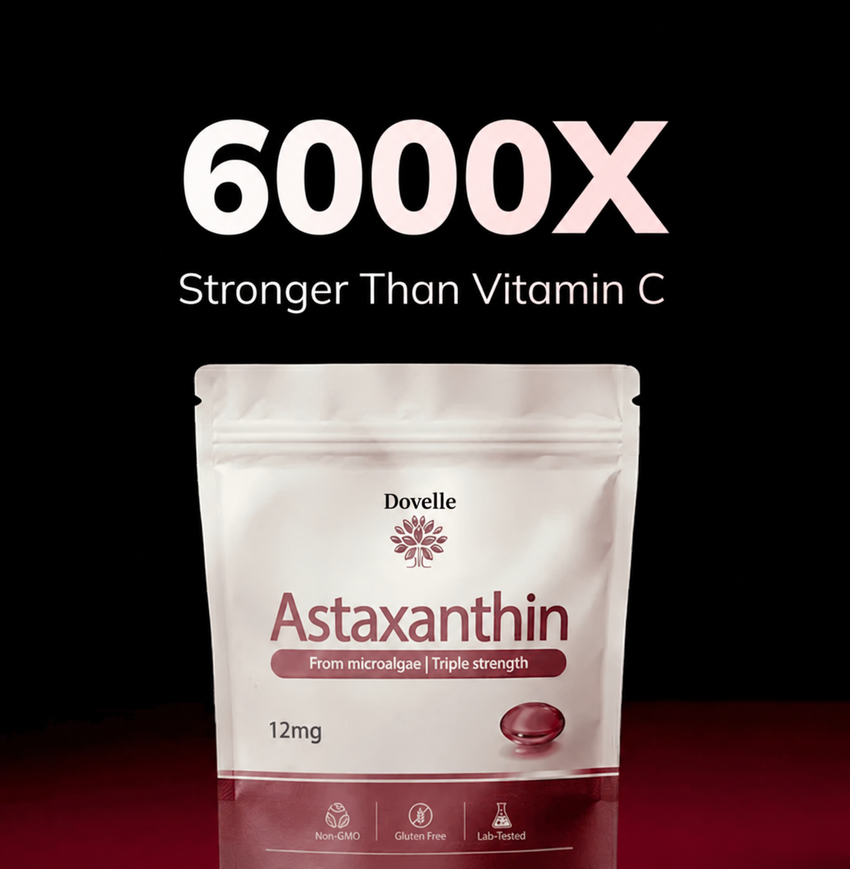 Dovelle Astaxanthin - Nature’s Most Powerful Antioxidant for Whole Body Support & Cellular Protection