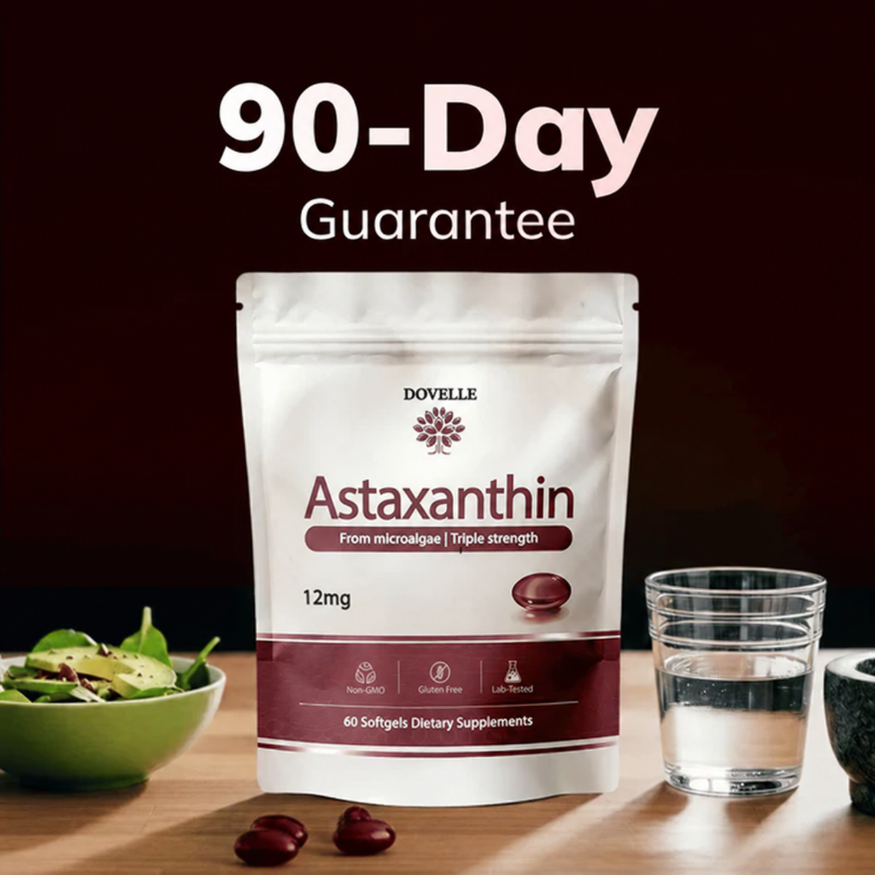 Dovelle Astaxanthin - Nature’s Most Powerful Antioxidant for Whole Body Support & Cellular Protection